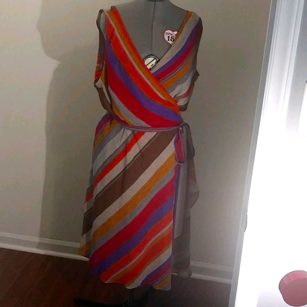Ralph Lauren striped wrap dress SZ 18w